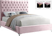 Cruz Pink Velvet Queen Bed - Furniture Stars (Chicago, IL)