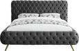 Delano Grey Velvet Queen Bed - Furniture Stars (Chicago, IL)