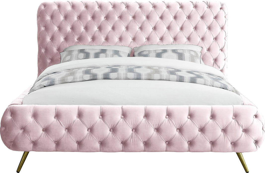 Delano Pink Velvet Queen Bed - Furniture Stars (Chicago, IL)