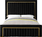 Dolce Black Velvet Queen Bed (3 Boxes) - Furniture Stars (Chicago, IL)