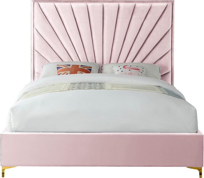 Eclipse Pink Velvet King Bed - Furniture Stars (Chicago, IL)