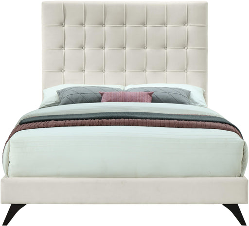 Elly Cream Velvet King Bed - Furniture Stars (Chicago, IL)