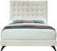 Elly Cream Velvet Queen Bed - Furniture Stars (Chicago, IL)