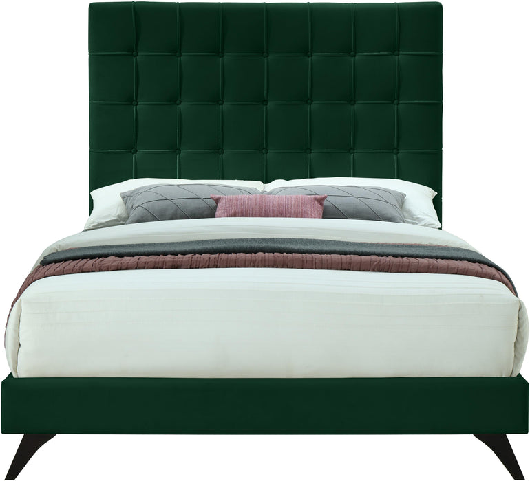Elly Green Velvet King Bed - Furniture Stars (Chicago, IL)