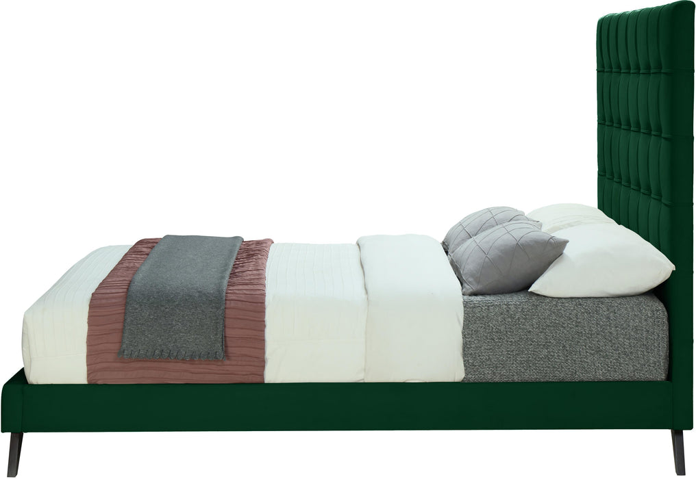 Elly Green Velvet King Bed - Furniture Stars (Chicago, IL)