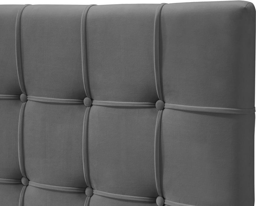 Elly Grey Velvet King Bed - Furniture Stars (Chicago, IL)
