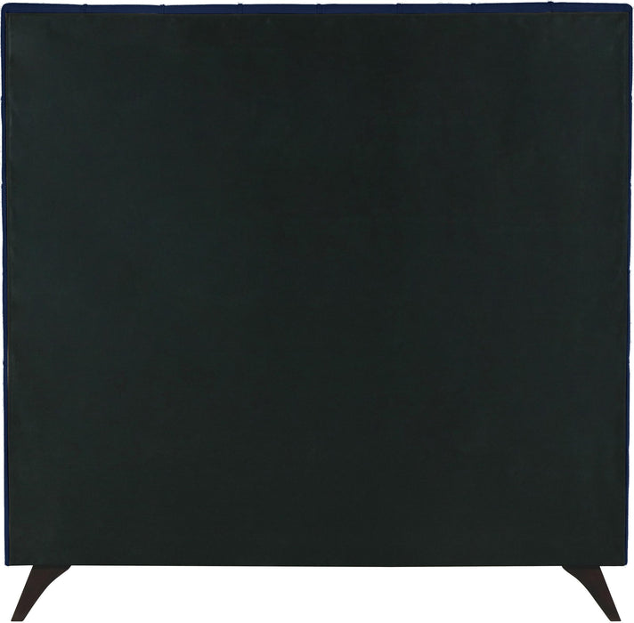 Elly Navy Velvet King Bed - Furniture Stars (Chicago, IL)