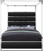 Encore Black Faux Leather Queen Bed (4 Boxes) - Furniture Stars (Chicago, IL)