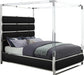 Encore Black Faux Leather Queen Bed (4 Boxes) - Furniture Stars (Chicago, IL)