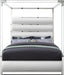 Encore White Faux Leather Queen Bed (4 Boxes) - Furniture Stars (Chicago, IL)