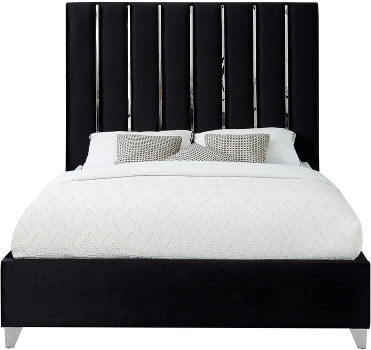 Enzo Black Velvet King Bed - Furniture Stars (Chicago, IL)