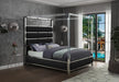 Encore Black Faux Leather Queen Bed (4 Boxes) - Furniture Stars (Chicago, IL)