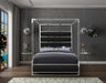 Encore Black Faux Leather Queen Bed (4 Boxes) - Furniture Stars (Chicago, IL)