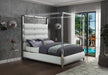 Encore White Faux Leather Queen Bed (4 Boxes) - Furniture Stars (Chicago, IL)