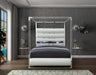 Encore White Faux Leather Queen Bed (4 Boxes) - Furniture Stars (Chicago, IL)