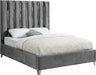 Enzo Grey Velvet King Bed - Furniture Stars (Chicago, IL)
