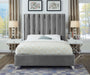 Enzo Grey Velvet Queen Bed - Furniture Stars (Chicago, IL)