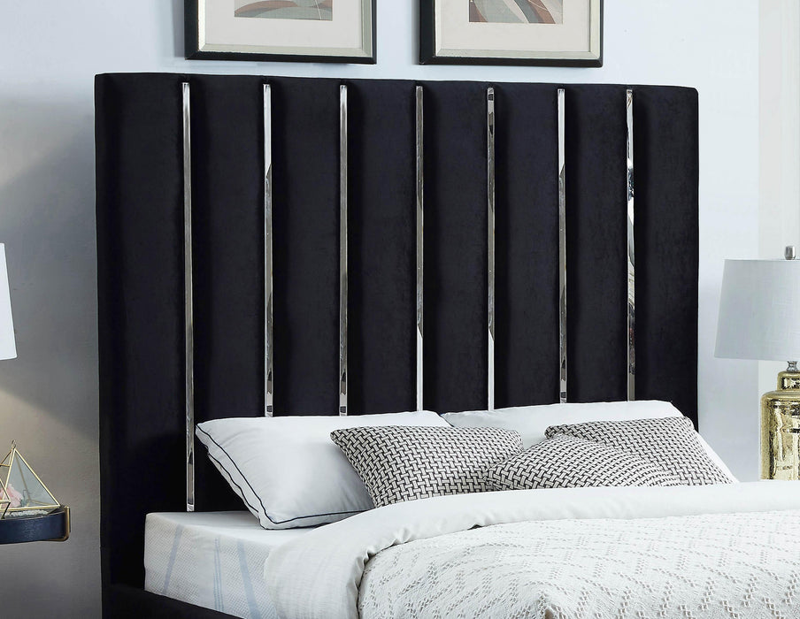 Enzo Black Velvet King Bed - Furniture Stars (Chicago, IL)