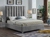 Enzo Grey Velvet Queen Bed - Furniture Stars (Chicago, IL)