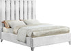 Enzo White Velvet Queen Bed - Furniture Stars (Chicago, IL)