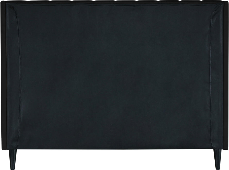 Eva Black Velvet Queen Bed - Furniture Stars (Chicago, IL)