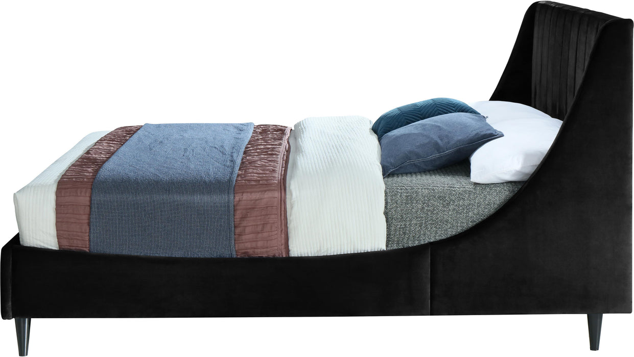 Eva Black Velvet Queen Bed - Furniture Stars (Chicago, IL)
