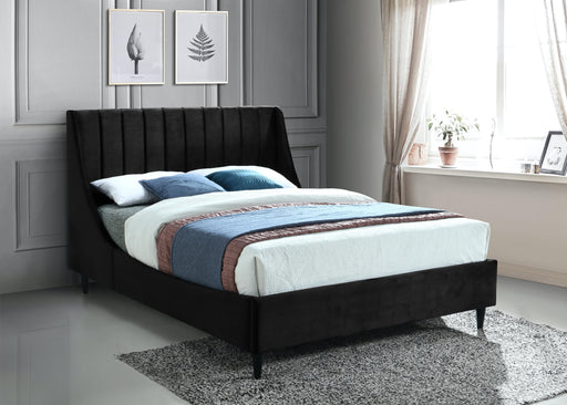 Eva Black Velvet Queen Bed - Furniture Stars (Chicago, IL)