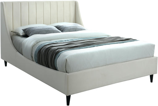 Eva Cream Velvet Queen Bed - Furniture Stars (Chicago, IL)