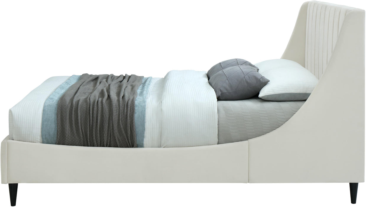 Eva Cream Velvet King Bed - Furniture Stars (Chicago, IL)