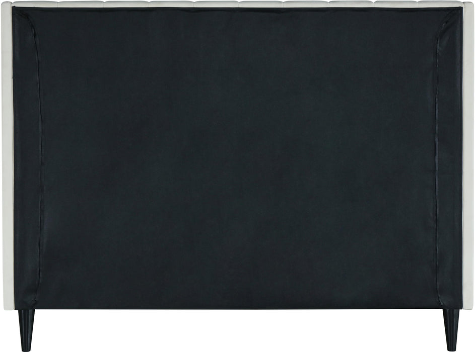 Eva Cream Velvet King Bed - Furniture Stars (Chicago, IL)