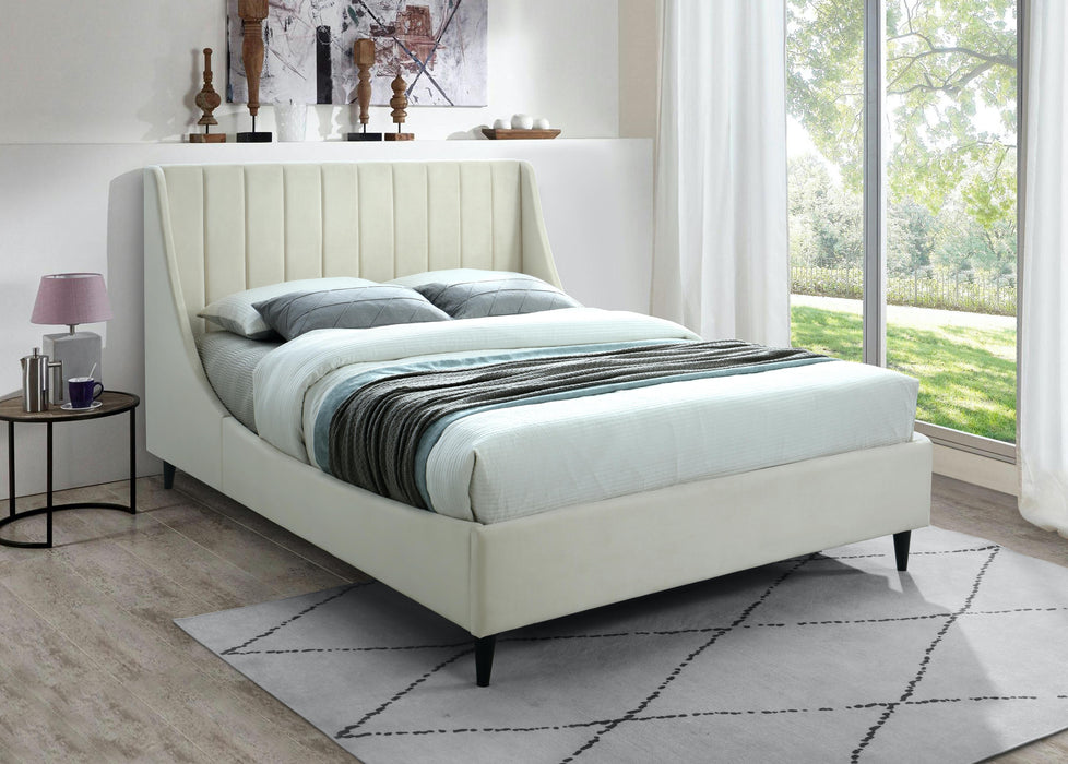 Eva Cream Velvet Queen Bed - Furniture Stars (Chicago, IL)