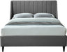 Eva Grey Velvet King Bed - Furniture Stars (Chicago, IL)