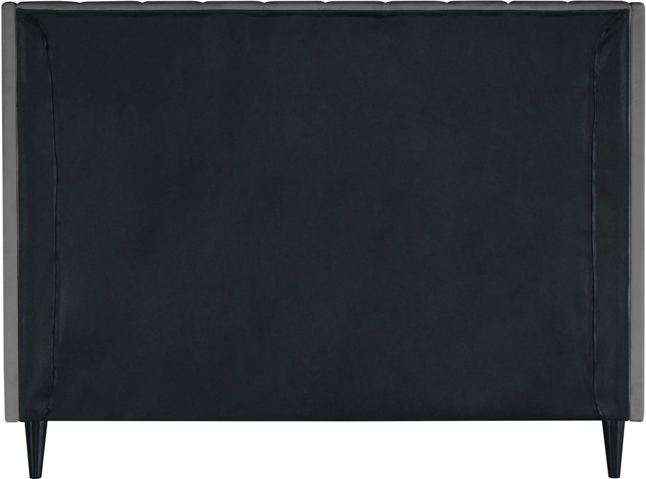 Eva Grey Velvet King Bed - Furniture Stars (Chicago, IL)