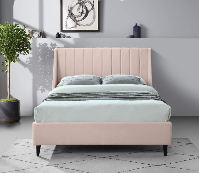 Eva Pink Velvet King Bed - Furniture Stars (Chicago, IL)
