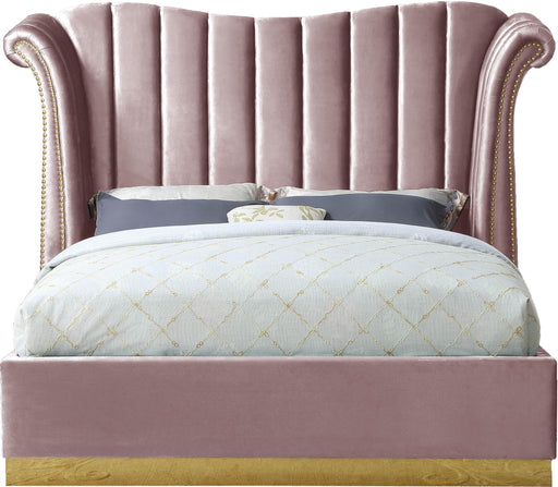 Flora Pink Velvet Queen Bed (3 Boxes) - Furniture Stars (Chicago, IL)