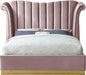 Flora Pink Velvet Queen Bed (3 Boxes) - Furniture Stars (Chicago, IL)