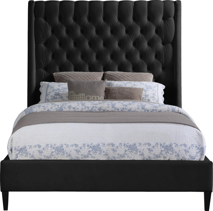 Fritz Black Velvet King Bed - Furniture Stars (Chicago, IL)