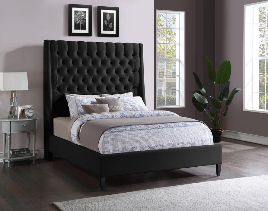 Fritz Black Velvet King Bed - Furniture Stars (Chicago, IL)