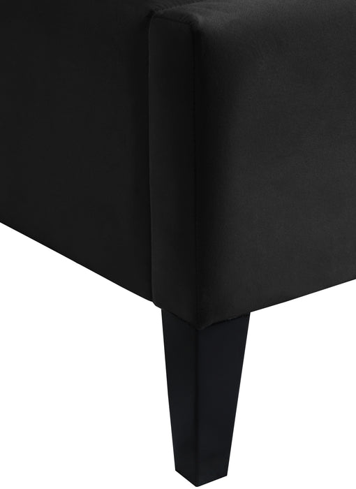 Fritz Black Velvet Twin Bed - Furniture Stars (Chicago, IL)