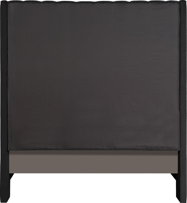 Fritz Black Velvet King Bed - Furniture Stars (Chicago, IL)