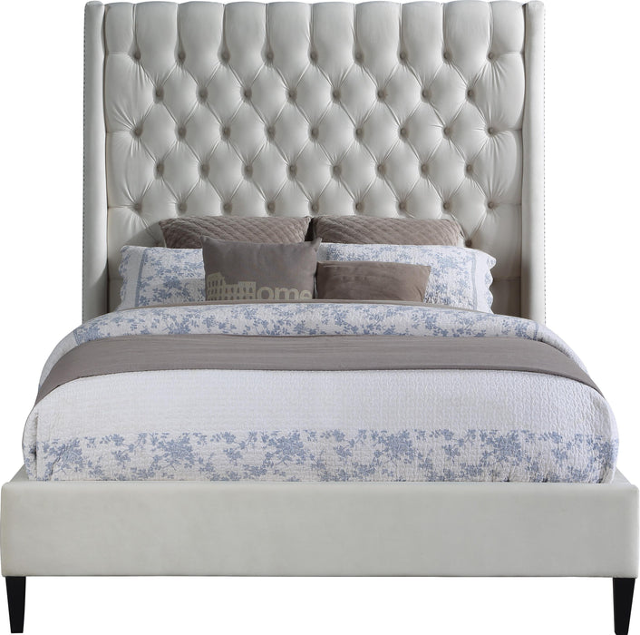 Fritz Cream Velvet King Bed - Furniture Stars (Chicago, IL)