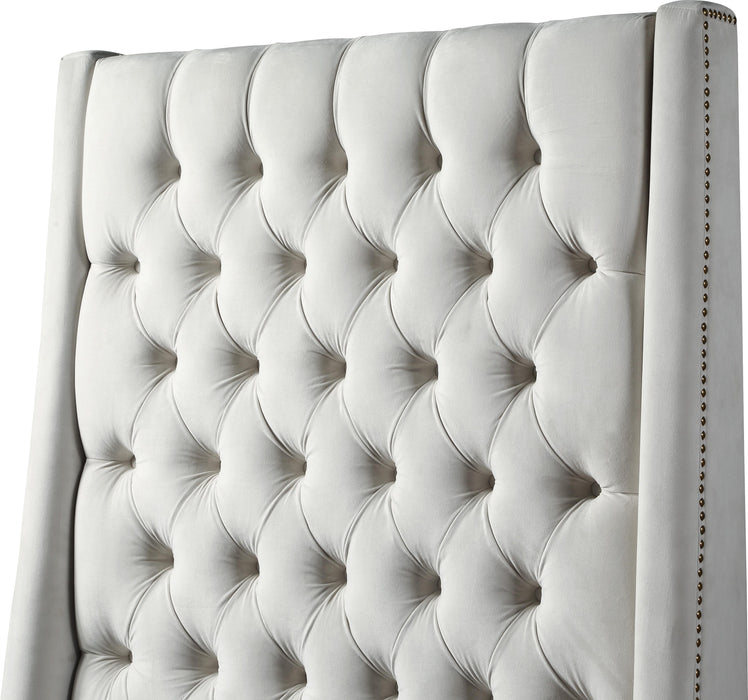 Fritz Cream Velvet King Bed - Furniture Stars (Chicago, IL)