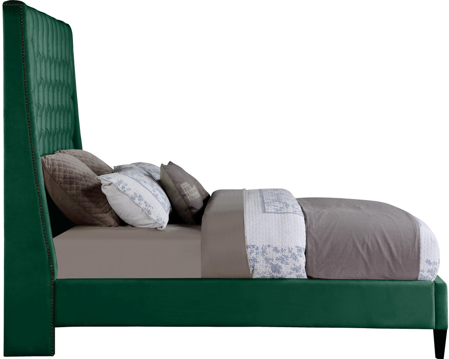 Fritz Green Velvet King Bed - Furniture Stars (Chicago, IL)