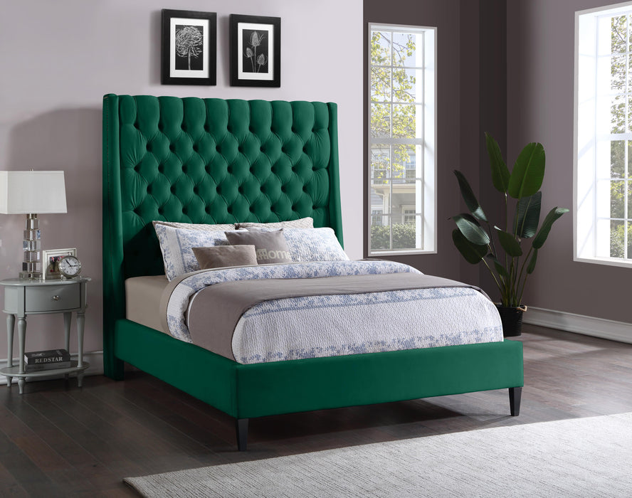 Fritz Green Velvet King Bed - Furniture Stars (Chicago, IL)
