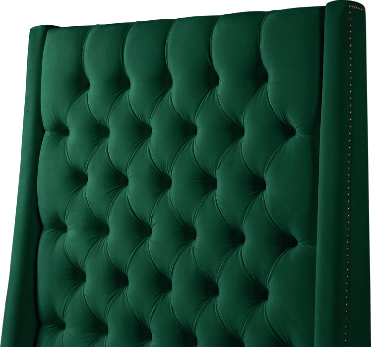 Fritz Green Velvet King Bed - Furniture Stars (Chicago, IL)
