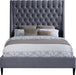 Fritz Grey Velvet Queen Bed - Furniture Stars (Chicago, IL)