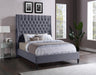 Fritz Grey Velvet Queen Bed - Furniture Stars (Chicago, IL)
