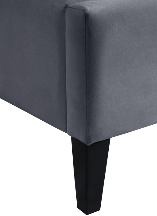Fritz Grey Velvet Queen Bed - Furniture Stars (Chicago, IL)