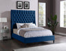 Fritz Navy Velvet Queen Bed - Furniture Stars (Chicago, IL)