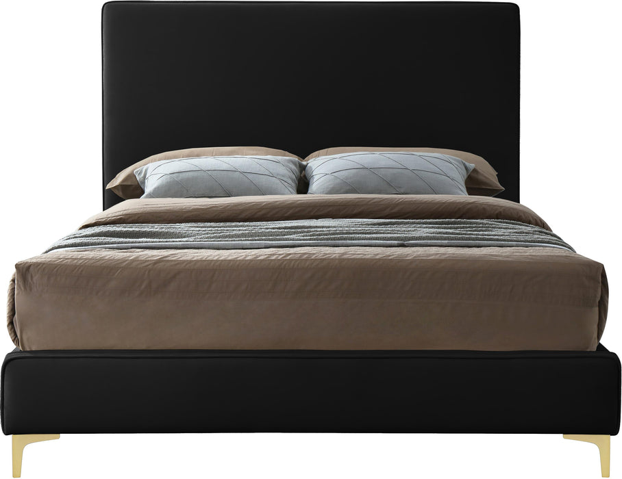 Geri Black Velvet Queen Bed - Furniture Stars (Chicago, IL)